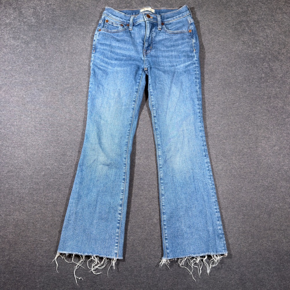 Madewell Jeans Mens 25x26 Blue Mid-Rise Kick Out Raw Hem Flare Denim Pants